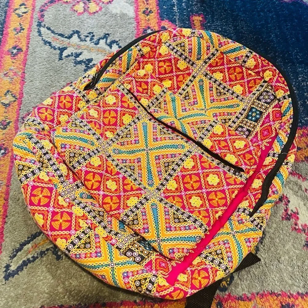 EUC Vintage Bali Multicolor Printed Soft Quilt Backpack